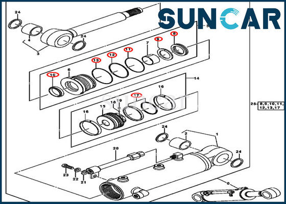 comprar Excavador John Deere de Kit For 50C del sello de la reparación del cilindro de los equipos 0843907 del sello de aceite hidráulico de la cuchilla online manufacture