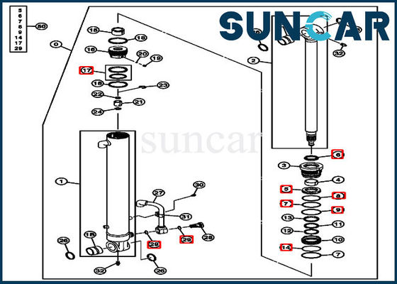 comprar Hydraulic Seals 4634036 Arm Cylinder Repair Seal Kit For Excavator 50D JOHN DEERE Models online manufacture