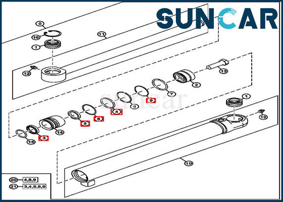 comprar Sello Kit For 60G 50ZTS John Deere de la abrazadera del cubo del equipo AH215765 del cilindro hidráulico online manufacture