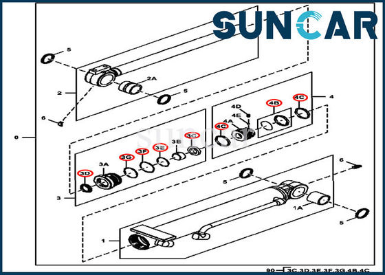 comprar 4614058 excavador JOHN DEERE de Kit For 35D 50G del sello del cilindro hidráulico del ángulo de cuchilla online manufacture