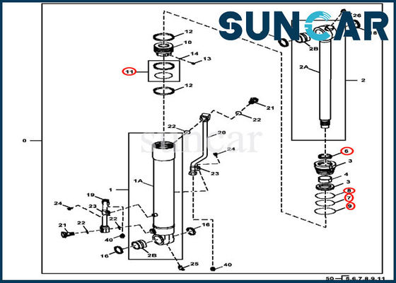 comprar Reparación del cilindro de 4652380 cubos que sella el equipo del sello de aceite hidráulico de DEERE 60D de Kit JOHN online manufacture