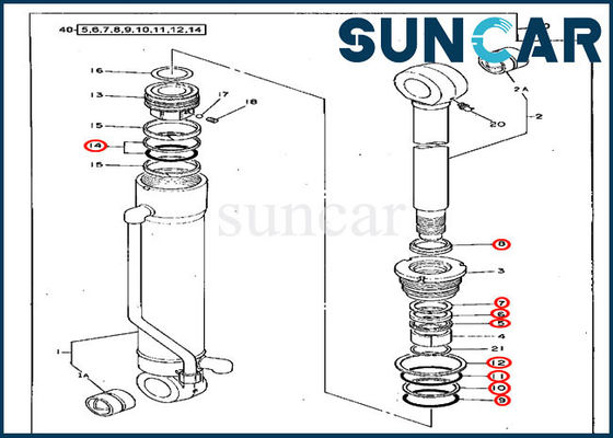comprar Sello Kit Replacement Service Kit For John Deere Excavator 70D del cilindro de 4217003 brazos online manufacture