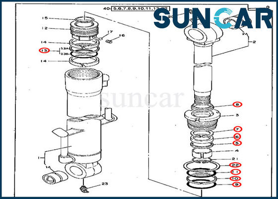 comprar 4217004 equipo del lacre del cilindro hidráulico de los equipos 70D Deere del sello de la reparación del cubo online manufacture