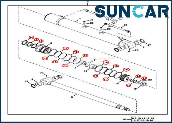 comprar Equipo de reparación hidráulico del sello del cilindro del equipo 85D JOHN DEERE del sello del auge de ISO9001 FYD00000076 online manufacture