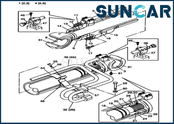 comprar CASO hidráulico CX225SR CX240 de Kit Cylinder Service Kits Fits del sello del auge LZ00442 online manufacture