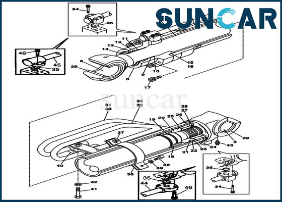comprar CX290 equipo del sello del OEM de Kit Excavator del reemplazo del cilindro del auge del CASO LZ00499 online manufacture