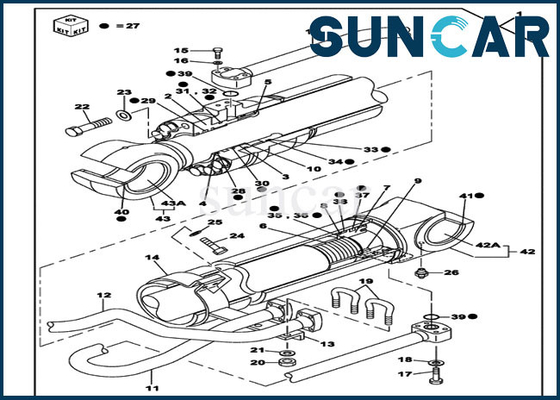 comprar Piezas del CASO CX350B CX330 de Kit Hydraulic Cylinder Kits Fits del sello de la reparación del auge LZ007300 online manufacture