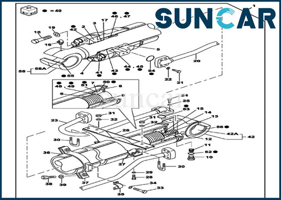 comprar Equipos del cierre de CAJAS del equipo de reparación del sello del cilindro del brazo LZ007320 CX350B CX350C CX330 online manufacture