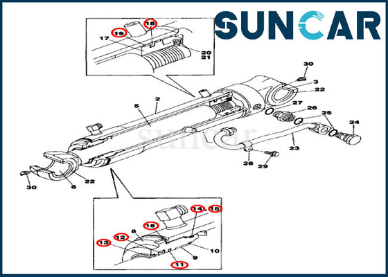 comprar Reparación Kit Swing Cylinder Service Kit del auge de la compensación del caso LZ00472 para el excavador de la correa eslabonada de CX75SR online manufacture