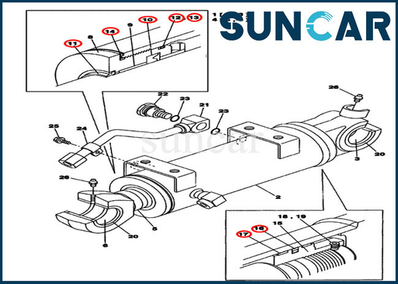 comprar Equipos de reparación del cilindro de cuchilla del dormilón del equipo LZ00474 del sello para la caja pesada del equipo CX75SR CX80 online manufacture