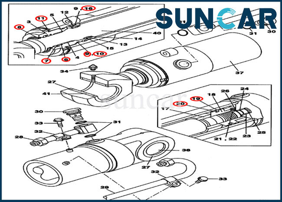 comprar CX80 excavador Parts de la correa eslabonada del OEM del equipo de reparación del sello del cilindro del oscilación del auge del caso LZ008240 online manufacture