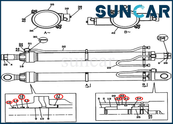 comprar Equipo de Kit Crawler Excavator Cylinder Sealing del sello de la reparación del brazo de las piezas CX800 LZ00439 del caso online manufacture