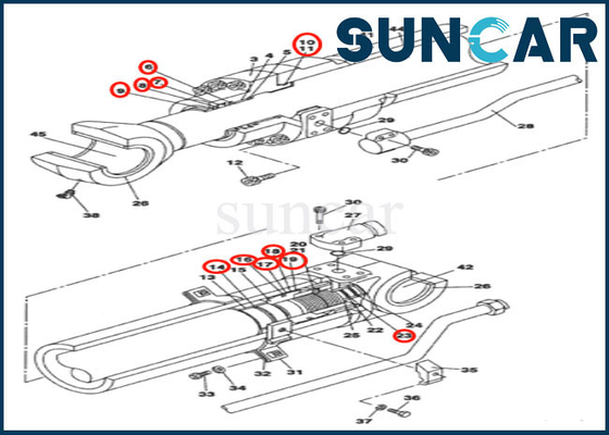 comprar Cilindro del brazo LZ009350 que sella el excavador del SENIOR del CASO CX130B CX145C de Kit Repair Seal Kit Fits online manufacture