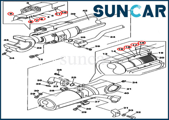 comprar Cubo LZ008210 que sella el equipo de reparación del sello del cilindro hidráulico del CASO de Kit Fits CX160C CX160B online manufacture