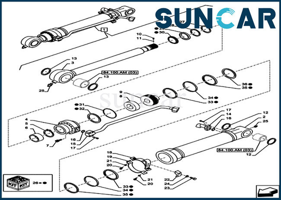 comprar El sello Kit Excavator Cylinder Repair Kit del cubo LZ010810 cabe el caso de CX160C CX160B online manufacture
