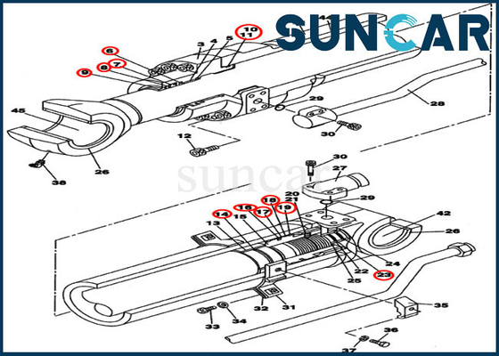 comprar Cilindro hidráulico LZ007640 que sella el caso de Kit Arm Service Kit Fits CX210BLR CX210B online manufacture