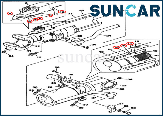 comprar Excavador de la correa eslabonada de Kit Fits Case CX210B CX210BNLC de la reparación del sello del cilindro del cubo LZ007650 online manufacture