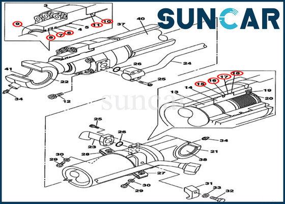 comprar Excavador del CASO CX250C CX240B de Kit Replacement Kits Fits del sello del cilindro del cubo LZ008160 online manufacture