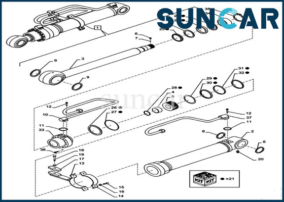comprar Equipo de reparación del sello del cilindro hidráulico de la CAJA del equipo LZ011210 del sello del auge de CX290B CX300C online manufacture