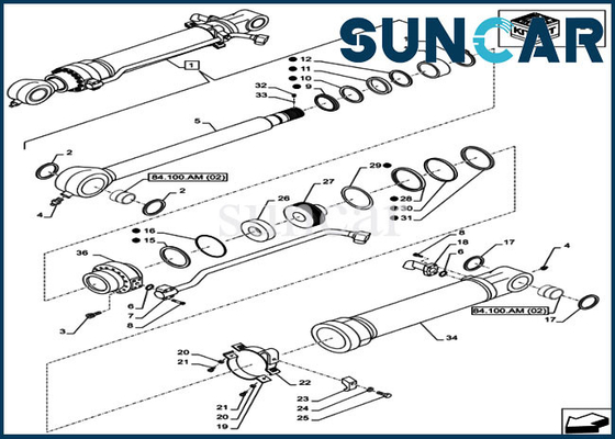 comprar Reconstrucción Kit Excavator Bucket Service Kit del cilindro hidráulico del CASO LZ011070 de CX300D LC online manufacture