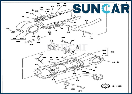 comprar Excavador de Kit Fits CX700B del sello de la reparación del cilindro del cubo de la caja del equipo LZ007550 del lacre de aceite online manufacture