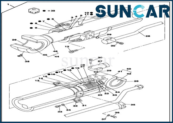 comprar Excavador de Kit For Case CX130D LC CX130C del servicio del cilindro del equipo LZ010890 del lacre del brazo del cazo online manufacture