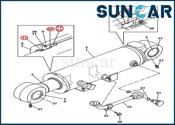 comprar Equipo de reparación del sello del caso del SENIOR CX130C de Kit Excavator CX145C del sello del cilindro de cuchilla LZ011480 online manufacture