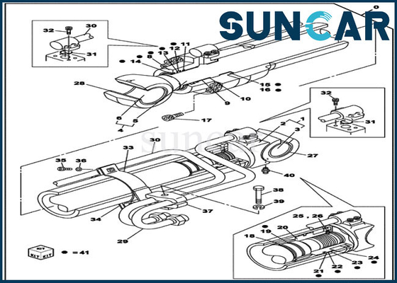 comprar Reparación Kit Hydraulic Service Kit del cilindro del auge del caso LZ010930 de CX210C LC CX210D LC online manufacture
