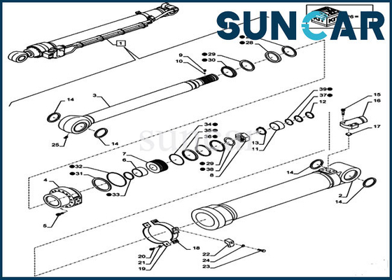 comprar Equipos del servicio del cilindro hidráulico de la caja del equipo CX250D LC LR de Arm Seal Repair del excavador LZ011310 online manufacture