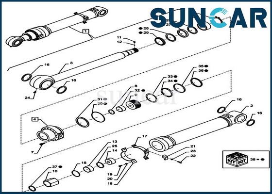 comprar Equipo de Case Cylinder Service del excavador de la correa eslabonada de los equipos CX300D LC del sello de la reparación del brazo LZ013490 online manufacture