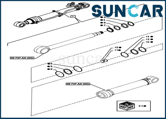 comprar Sello Kit Hydraulic Cylinder Repair Kits de la reparación del brazo del CASO LZ012100 de CX350D LC online manufacture