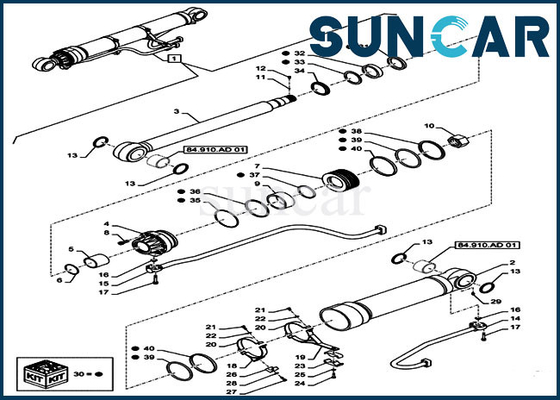 comprar Sello Kit For Excavator Case CX490D LC CX500D LC de la reparación del cilindro del equipo LZ013760 del lacre del auge online manufacture