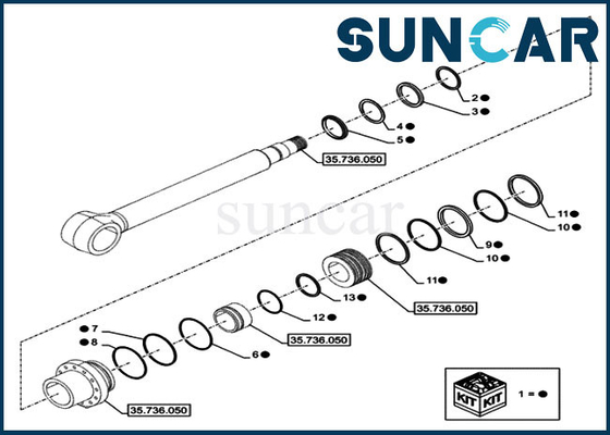comprar Excavador Hydraulic Repair Kit de la correa eslabonada de Kit For Case CX750DRTC del sello del cilindro del auge LZ014870 online manufacture