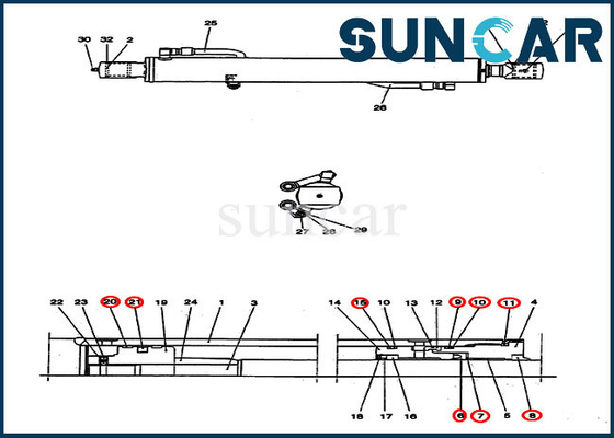 comprar Cilindro del brazo del equipo PV01V00037R300 del sello de aceite hidráulico CX25 que sella a Kit Case Repair Kit online manufacture