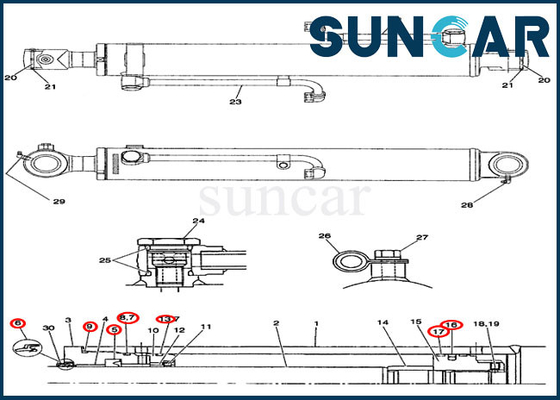 comprar Excavador Case Sealing Kit de Kit Models CX36B CX31B del sello del cilindro del auge PW01V00043R300 online manufacture