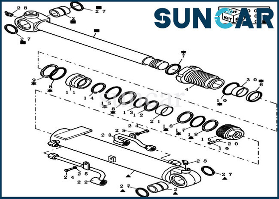 comprar 72280454 CASO hidráulico Mini Crawler Excavator de Kit Fits CX31B del sello de la reparación del cilindro del auge online manufacture