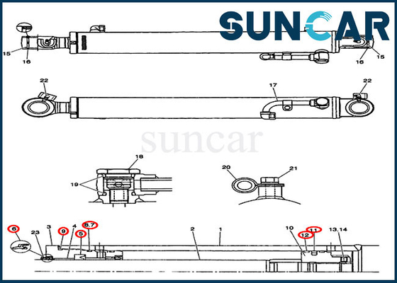 comprar Excavador Case Service Kit de Kit Model CX31B del sello de la reparación del cilindro del brazo PW01V00051R300 online manufacture