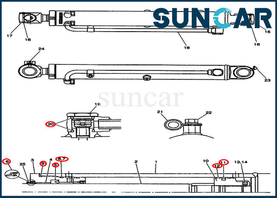 comprar Equipo del lacre del cilindro hidráulico del caso CX36 CX31 del OEM del equipo PW01V00046R300 del sello del cubo online manufacture