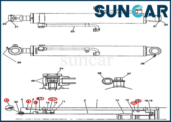 comprar Equipos del reemplazo del sello del cilindro de la caja del equipo PX01V00030R300 del sello del auge de la reparación CX36 online manufacture