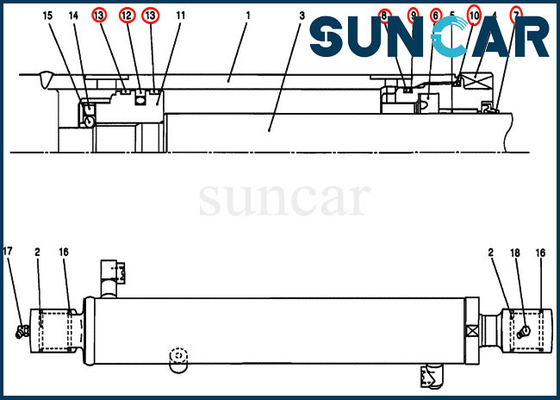 comprar Equipo del servicio del cilindro de Kit For Case CX27B CX17B del sello de la cuchilla del dormilón del cubo PV01V00045R300 online manufacture
