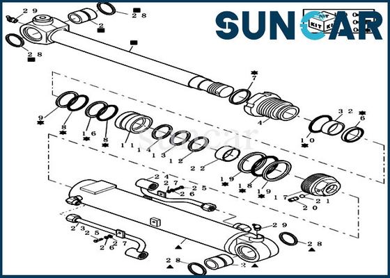 comprar Reemplazo Kit Hydraulic Oil Seal Kit del cilindro del brazo del auge de CX27B Mini Crawler Excavator 72280471 online manufacture