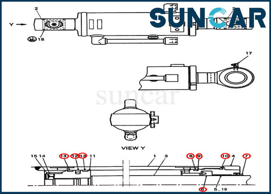 comprar Equipo del sello del reemplazo del dormilón del caso de Kit Excavator CX27B del servicio del cilindro de cuchilla PV01V00047R300 online manufacture