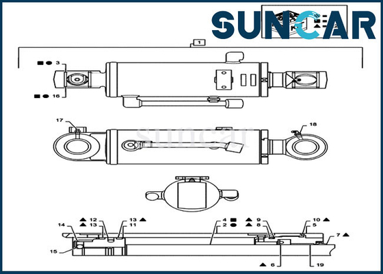 comprar El cierre de cajas PX01V00043R200 Kit Dozer Cylinder Seal Kit cabe el excavador Equipment de CX36B CX31B online manufacture