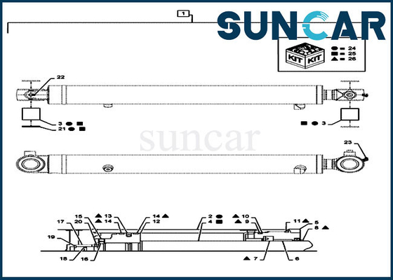 comprar Equipo de reparación hidráulico del sello del cilindro del brazo del caso de CX36B Mini Crawler Excavator LE01V00027R300 online manufacture
