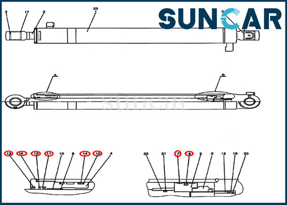 comprar Cilindro del brazo PH01V00027R300 que sella piezas de reparación de Case Construction Machine del excavador de Kit Fits CX50B online manufacture