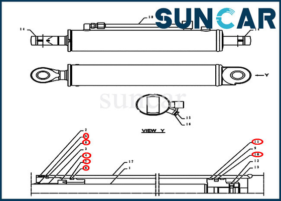 comprar Modelos del caso de Kit Dozer Service Kit Fits CX55BMSR CX55B del sello del cilindro del ángulo PH01V00006R100 online manufacture