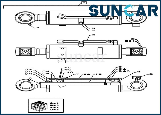 comprar Equipos de reparación del sello de la caja del equipo CX55B del sello del pistón del cilindro del dormilón de Mini Crawler Excavator PS01V00005R300 online manufacture