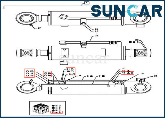 comprar Lleve el excavador de la correa eslabonada de Rod Seal Kit For Case CX55B del pistón del cilindro del dormilón de la resistencia PS01V00005R400 online manufacture