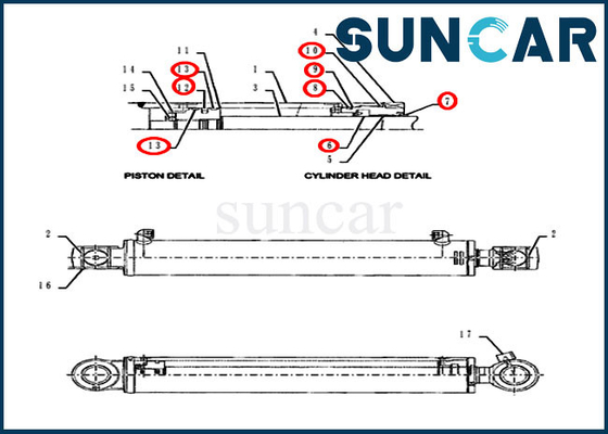 comprar Equipos de reparación hidráulicos de Crawler Excavator Case del modelo del equipo CX55BMSR del sello del cilindro del oscilación PY01V00053R300 online manufacture