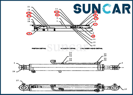 comprar Maquinaria del caso de Kit For Excavator CX55BMSR de la reparación del sello del cilindro del equipo PY01V00054R300 del sello del auge online manufacture